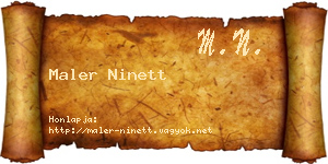 Maler Ninett névjegykártya